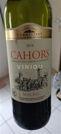 Sydväst Cahors Club Des Sommeliers 2019
