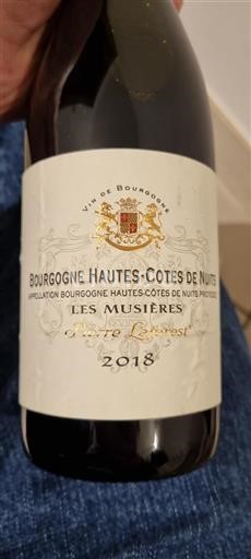 Bourgogne Ikke specificeret Grand Cru Pierre Laforest Les Musières 2018