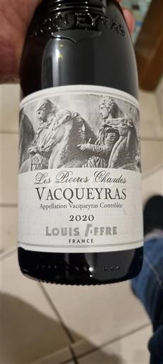 Vin Rouge sec Les Pierres Chaudes Louis Affre 2020 France Vallée du Rhône Vacqueyras AOC