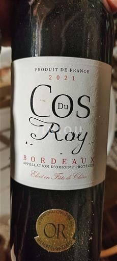 Bordeaux Cos Du Roy 2021