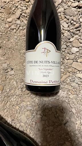 Bourgogne Côte de nuits villages Domaine Petitot Les Vignottes Vieille Vigne 2023