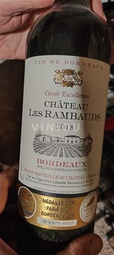 Bordeaux Château Les Rambauds Excellence 2018