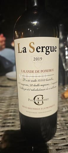Burdeos Lalande-de-Pomerol Pascal Chatonnet La Sergue 2019