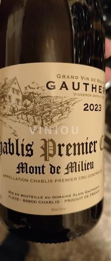Burgundsko Chablis Premier Cru Premier Cru Domaine Alain Gautheron Mont de Milieu 2023