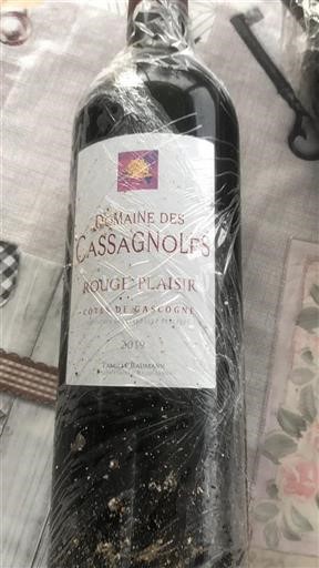 Sydvestfrankrig Côtes de Gascogne Domaine Des Cassagnoles Rouge Plaisir 2019