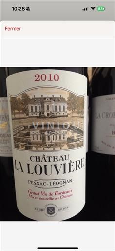 Bordéus Pessac-Léognan Château La Louvière (blank) 2010