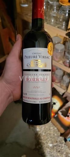 Bordeaux Château Prieuré Virsac Vieilles Vignes 2019
