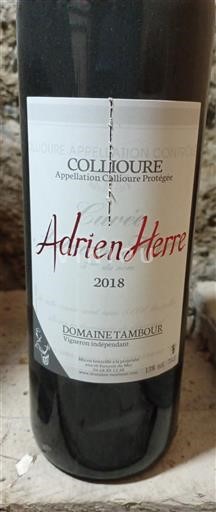 Roussillon Collioure Grand Cru Domaine Tambour Adrien Herre 2018