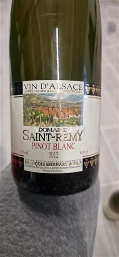 Alsace Unspecified Domaine Saintrémy Pinot Blanc 2012