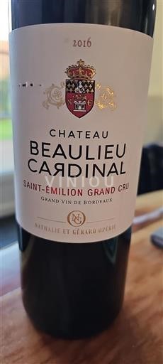 Bordeaux Saint-Émilion Grand Cru Château Beaulieu Cardinal 2016