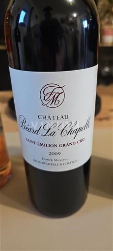 Bordeaux Saint-Émilion Grand Cru Grand Cru Château Béard La Chapelle 2009