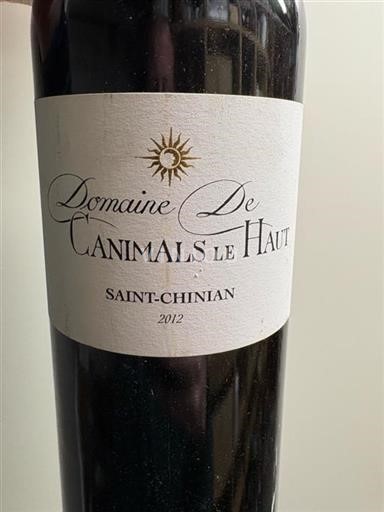Languedoc Saint-Chinian Domaine Canimals Le Haut 2012