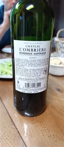 Bordeaux Bordeaux Supérieur Château L'ombrière 2021