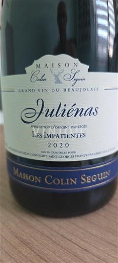 Beaujolais Juliénas Maison Colin Seguin Les Impatientes 2020
