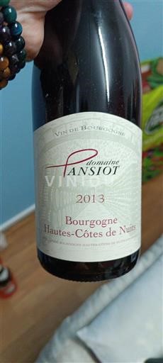 Bourgogne Hautes Côtes de nuits Domaine Pansiot 2013
