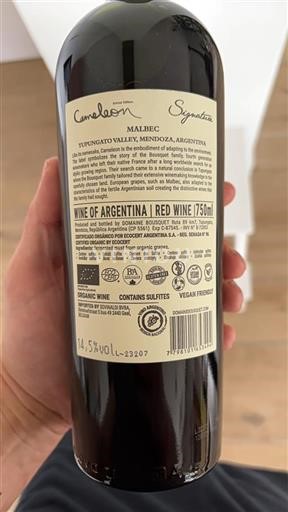 Vin Rouge sec Cameleon Signature Domaine Bousquet Non millésimé Argentine Mendoza