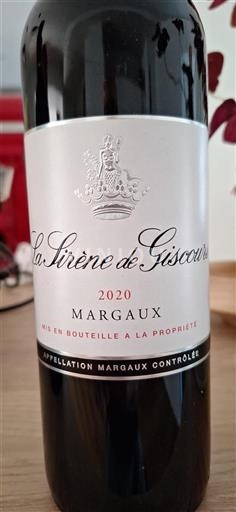 Bordeaux Margaux Château Giscours La Sirène de Giscours 2020