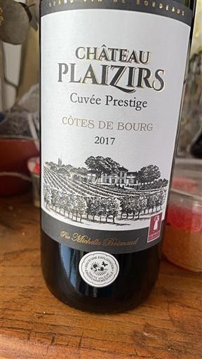 Bordeaux Côtes-de-bourg Grand Cru Château Plaisir Cuv%c3%a9e Prestige 2017