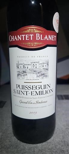 Bordeaux Puisseguin-Saint-Émilion Château Chantet Blanet 2019