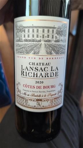 Bordeaux Côtes-de-bourg Château Lansac La Richarde 2020
