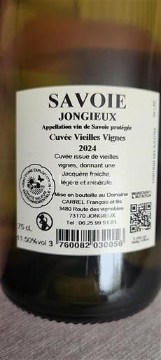 Savoie og Bugey Jongieux Carrel, François Et Fils Vieilles Vignes 2024