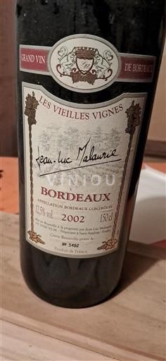 Bordeaux Jeanluc Malaurie Les Vieilles Vignes 2002