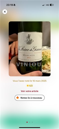 Bordeaux Margaux La Sirène De Giscours 2011