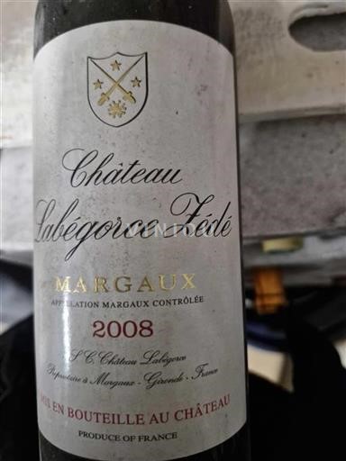 Bordeaux Margaux Château Labégorce Zédé 2008