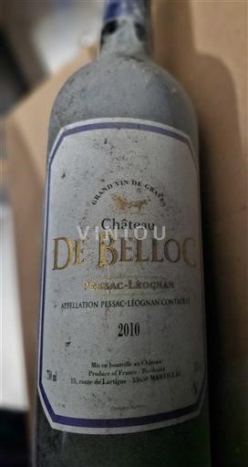 Bordeaux Pessac-Léognan Château Belloc 2010