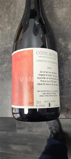 Rhônen laakso Côte-rôtie Maison Stephan Côteaux de Bassenon 2018