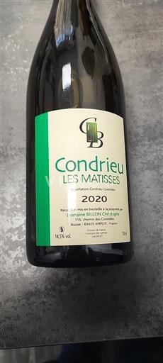 Rhônevallei Condrieu Domaine Billon Christophe Les Matisses 2020