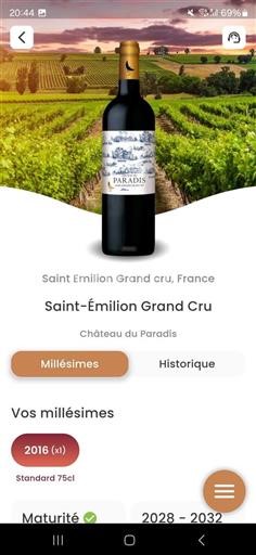 Bordeaux Saint-Émilion Grand Cru Grand Cru Château Paradis 2016