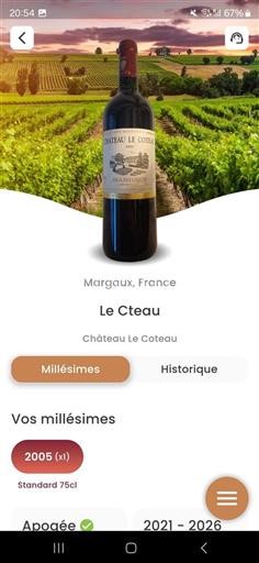 Bordeaux Margaux Grand Cru Château Le Coteau 2005