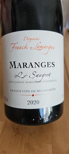 Bourgondië Maranges Domaine Franck Lamarque Le Saugeot 2020