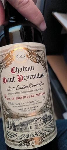 Bordeaux Saint-Émilion Grand Cru Grand Cru Château Haut Peyroutas 2015