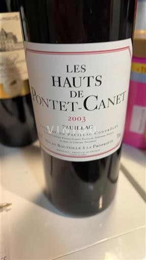 Bordeaux Pauillac Grand Cru Château Pontetcanet Les Hauts de 2003