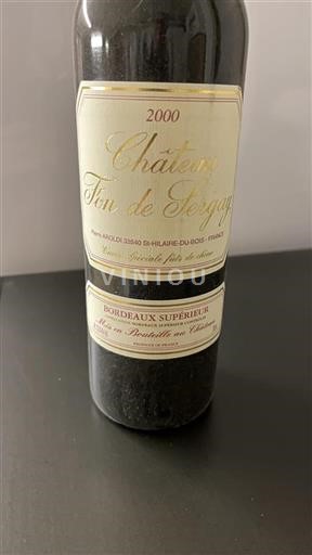 Bordeaux Bordeaux Supérieur Château Fon De Sergay Spéciale fûts de chêne 2000