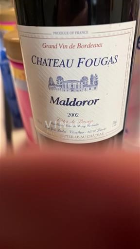 Bordeaux Côtes-de-bourg Grand Cru Château Fougas Maldoror 2002