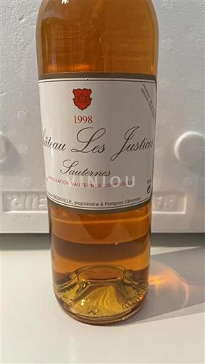 Bordeaux Sauternes Château Les Justices 1998