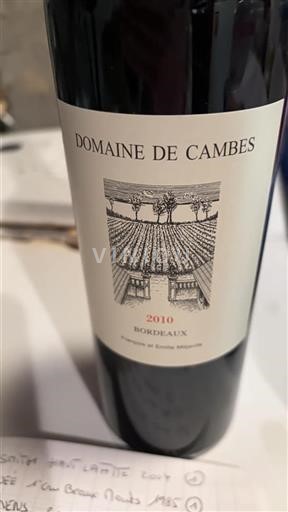Bordéus Domaine Cambes 2010