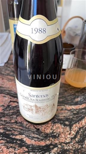 Bourgogne Santenay Premier Cru Bernard Moreau Grand Clos Rousseau 1er Cru 1988