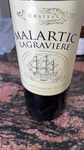 Bordeaux Pessac-Léognan Grand Cru Château Malartic Lagravière 2007