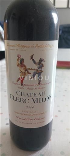 Bordeaux Pauillac Grand Cru Château Clerc Milon 2006