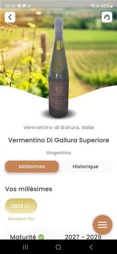 Vin Blanc sec Vermentino Di Gallura Superiore Giogantinu 2023 Italie Sardaigne Vermentino di Gallura