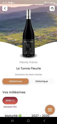 Beaujolais Fleurie Grand Cru Domaine Mont Verrier La Tonne 2019