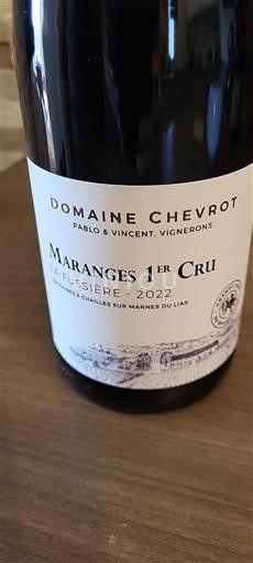Burgundija Maranges Premier Cru Domaine Chevrot La Fussière 2022