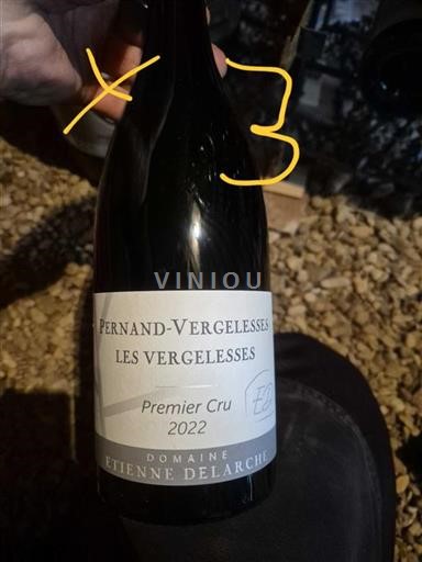 Vin Rouge sec Les Vergelesses Domaine Etienne Delarche 2022 France Bourgogne Pernand-vergelesses Premier Cru