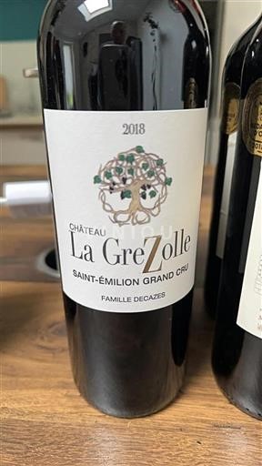 Vin Rouge sec Château La Grezolle 2018 France Bordeaux Saint-Émilion Grand Cru Grand Cru
