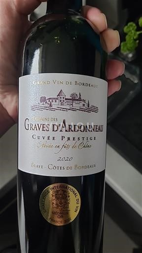 Bordeaux Blaye-côtes-de-bordeaux Domaine Des Graves Ardonneau Prestige 2020