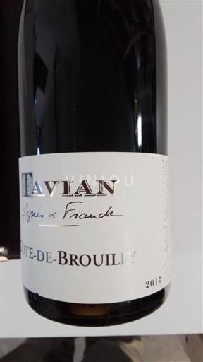 Vin Rouge sec Tavian 2017 France Beaujolais Côte-de-brouilly